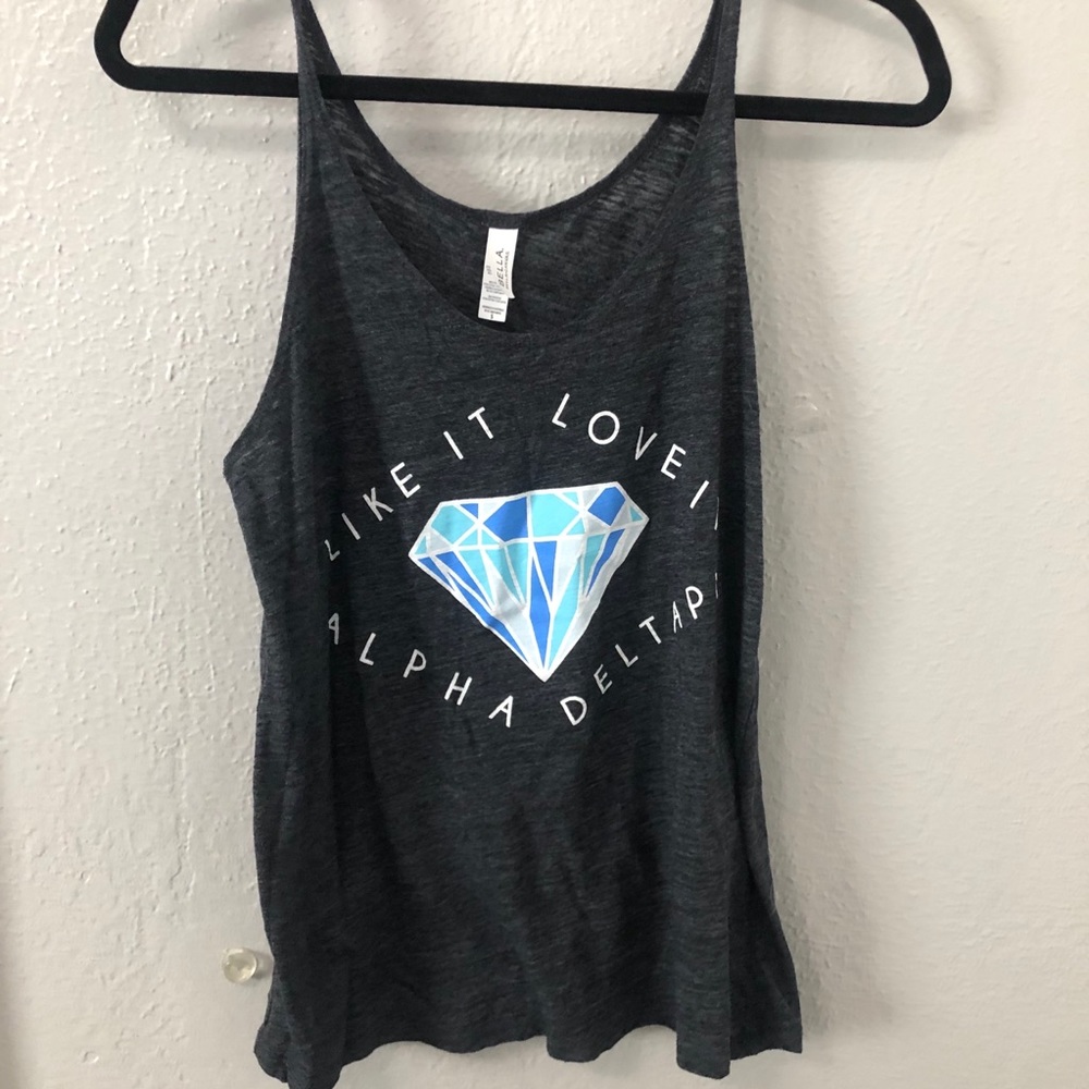 Alpha Delta Pi charcoal gray tank
